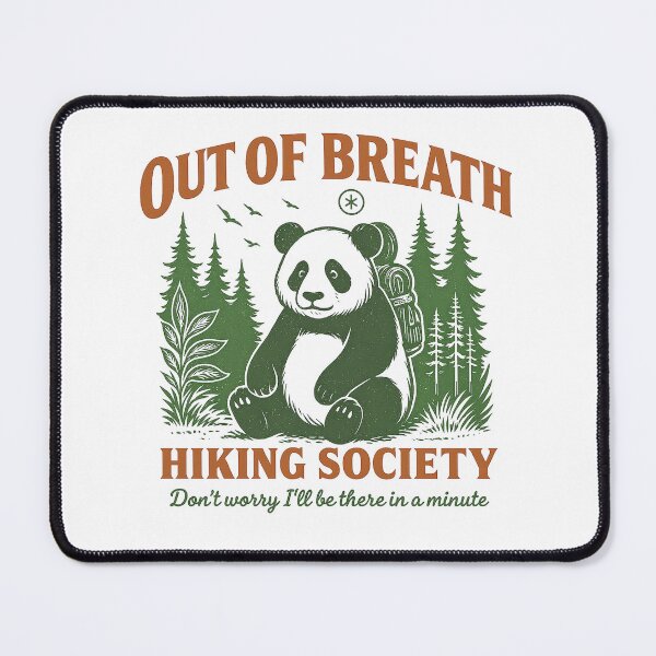 Item preview, Out of Breath Hiking Society, Hiking Humor, Trail Adventure, Mountain Hiking, Panda Lover Outdoor Enthusiast Gift, Mountain Trail Humor,  designed and sold by Orvista.