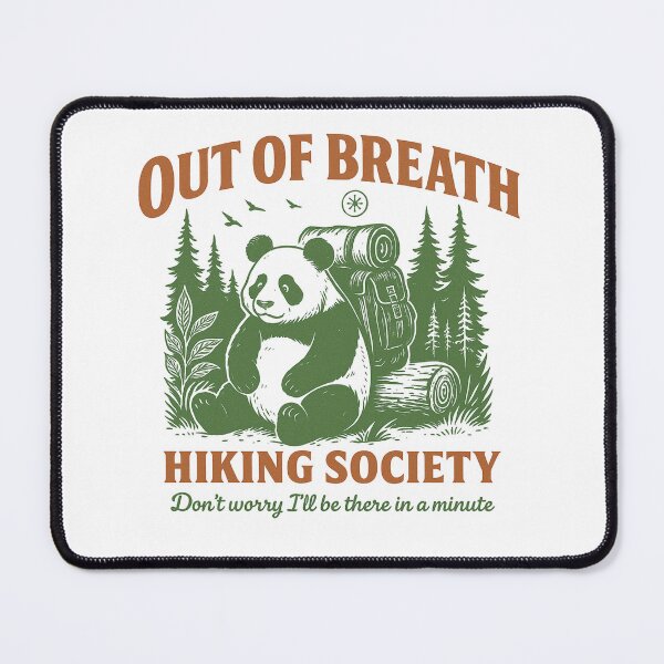 Item preview, Out of Breath Hiking Society, Hiking Humor, Trail Adventure, Mountain Hiking, Panda Lover, Outdoor Enthusiast Gift, Mountain Trail Humor, designed and sold by Orvista.
