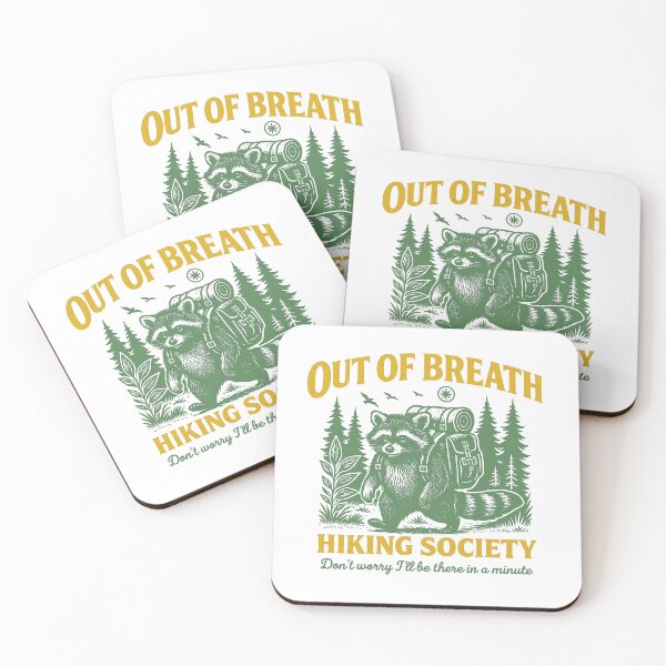 Item preview, Out of Breath Hiking Society, Hiking Humor, Trail Adventure, Mountain Hiking, Raccoon Lover, Outdoor Enthusiast Gift, Mountain Trail Humor,  designed and sold by Orvista.