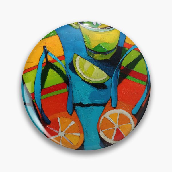 Item preview, Colorful Flip-Flops with Citrus Designs and Refreshing Drink Garnished with Lime Slice and Flower designed and sold by OlfactoART Studio.