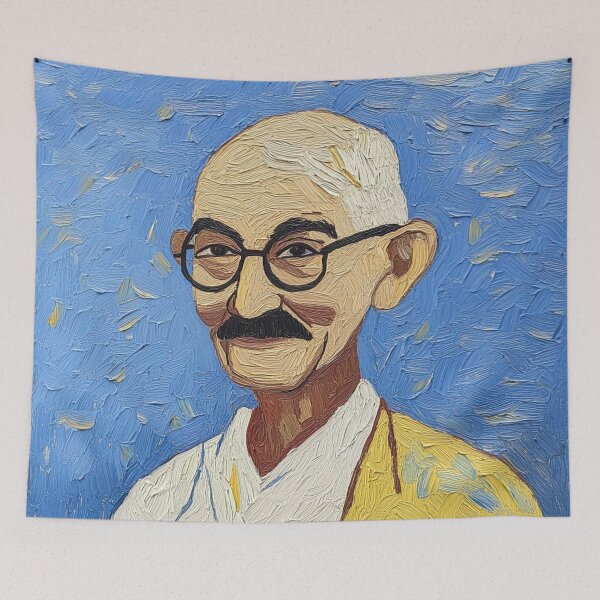 Item preview, Mahatma Gandhi | Post-impressionist painting style designed and sold by ComicsFactory.
