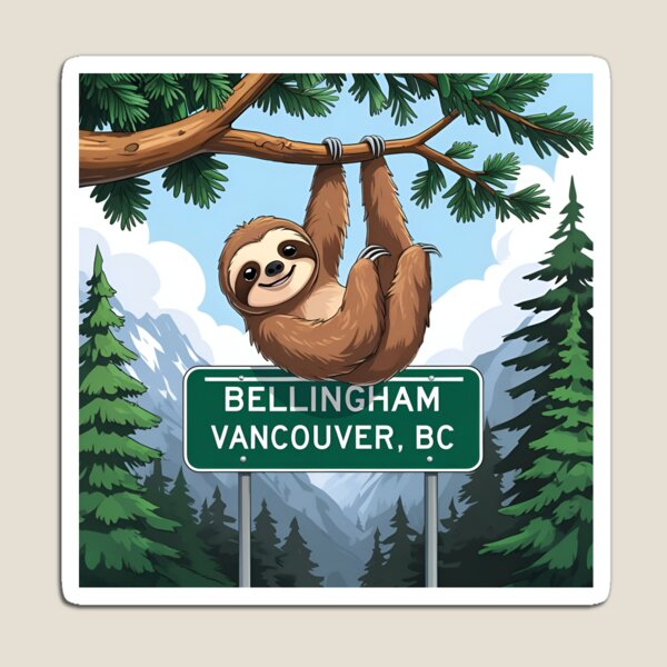 Item preview, Bellingham Sloth With Sign designed and sold by RustyCollective.