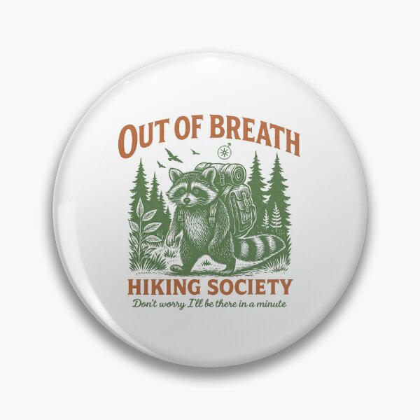 Item preview, Out of Breath Hiking Society, Hiking Humor, Trail Adventure, Mountain Hiking, Raccoon Lover, Outdoor Enthusiast Gift, Mountain Trail Humor,  designed and sold by Orvista.