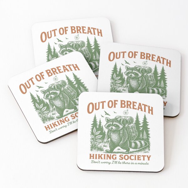 Item preview, Out of Breath Hiking Society, Hiking Humor, Trail Adventure, Mountain Hiking, Raccoon Lover, Outdoor Enthusiast Gift, Mountain Trail Humor,  designed and sold by Orvista.