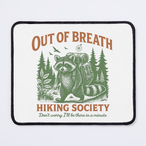 Item preview, Out of Breath Hiking Society, Hiking Humor, Trail Adventure, Mountain Hiking, Raccoon Lover, Outdoor Enthusiast Gift, Mountain Trail Humor,  designed and sold by Orvista.