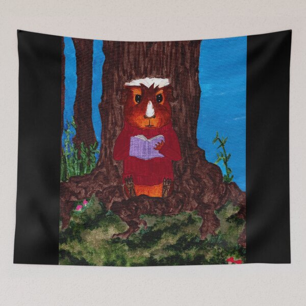 Item preview, Guinea Pigs and Books - Peregrine Reading under a Tree designed and sold by Guinea Pigs and Books.