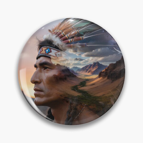 Item preview, Indian Chief. Spiritual Tribal Art with Desert Landscapes designed and sold by paulo silveira.