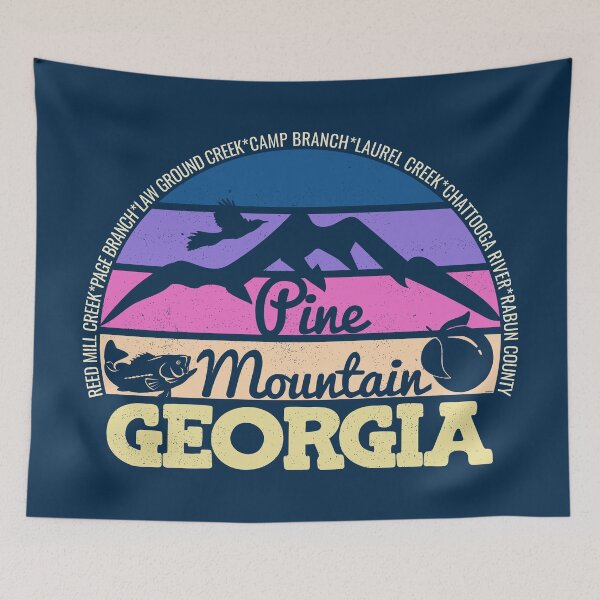 Item preview, Pine Mountain Georgia Sunset Retro Vintage Local Pride Logo designed and sold by CRHPOD20.