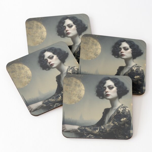 Item preview, She waits for a golden moon designed and sold by Andy Gambino Art.