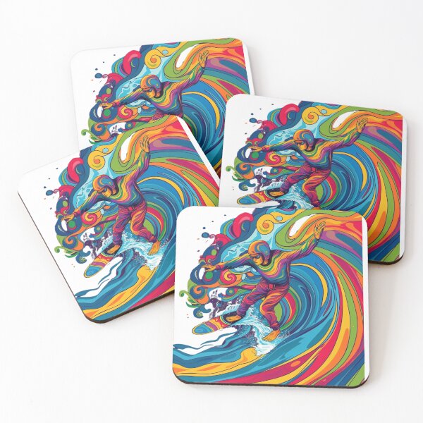 Item preview, Psychedelic Surf – Trippy Wave Rider Art designed and sold by JenniferCreaArte .