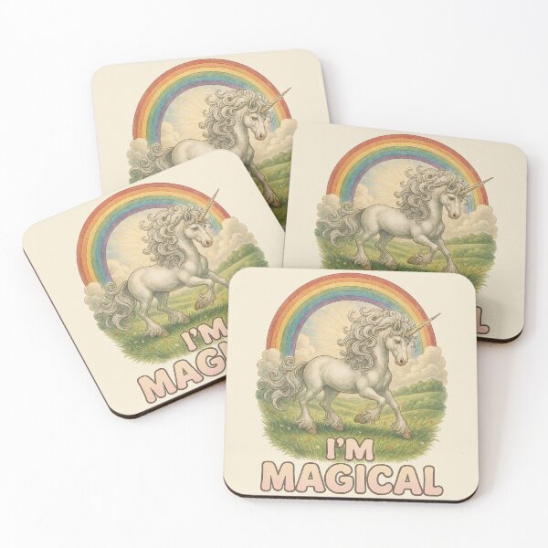 Item preview, I’m Magical Vintage Style Unicorn with Rainbow and Sun Design	 designed and sold by Victor Shadehorn.