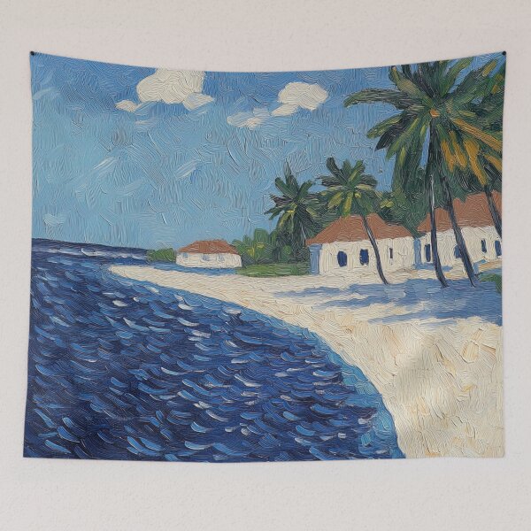 Item preview, Maldives landscape | Post-impressionist painting style designed and sold by ComicsFactory.