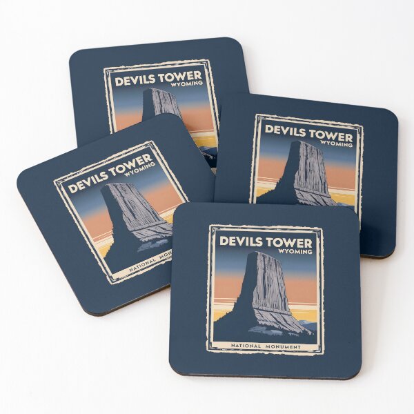 Item preview, A Vintage Illustration of Devils Tower National Monument  designed and sold by GoodOldVintage.