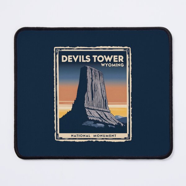 Item preview, A Vintage Illustration of Devils Tower National Monument  designed and sold by GoodOldVintage.