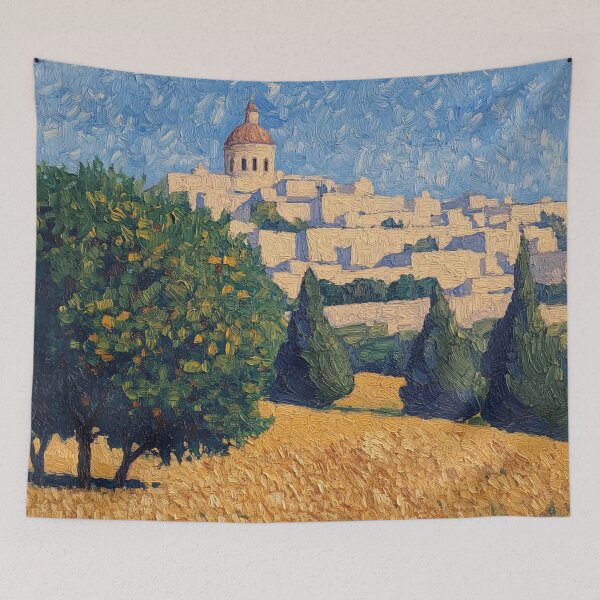 Item preview, Malta landscape | Post-impressionist painting style designed and sold by ComicsFactory.