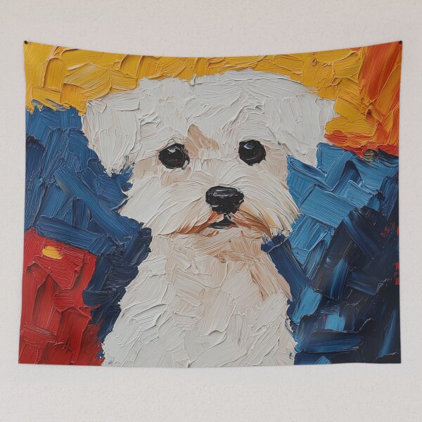 Item preview, Maltese dog | Post-impressionist painting style designed and sold by ComicsFactory.
