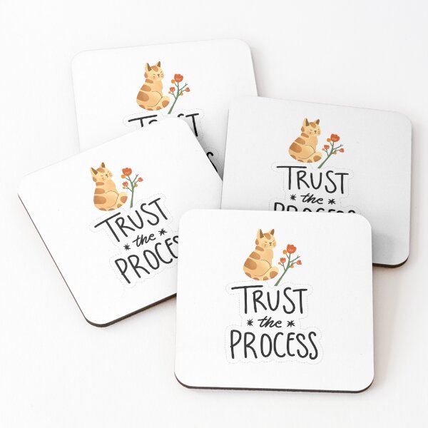 Item preview, Trust the process cat and aesthetic flowers designed and sold by ElizabethCoelho.