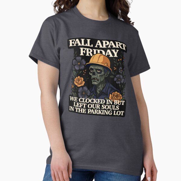 Item preview, Fall-Apart Friday – Zombie Worker Sticker with Floral Goth Vibes designed and sold by Feral by Elsie.