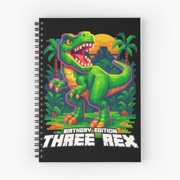Item preview, THREE REX Birthday Edition Pixel T-Rex Dinosaur Party Design	 designed and sold by Victor Shadehorn.