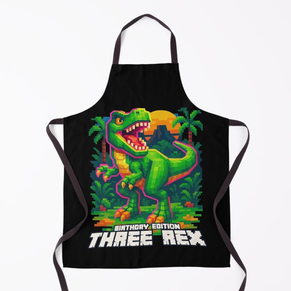 Item preview, THREE REX Birthday Edition Pixel T-Rex Dinosaur Party Design designed and sold by Victor Shadehorn.