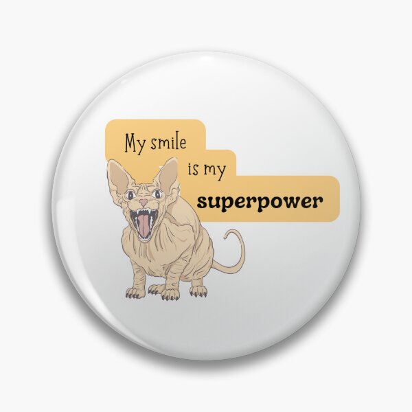Item preview, My Smile is My Superpower Positive Affirmation Cat designed and sold by WickedLibrary.