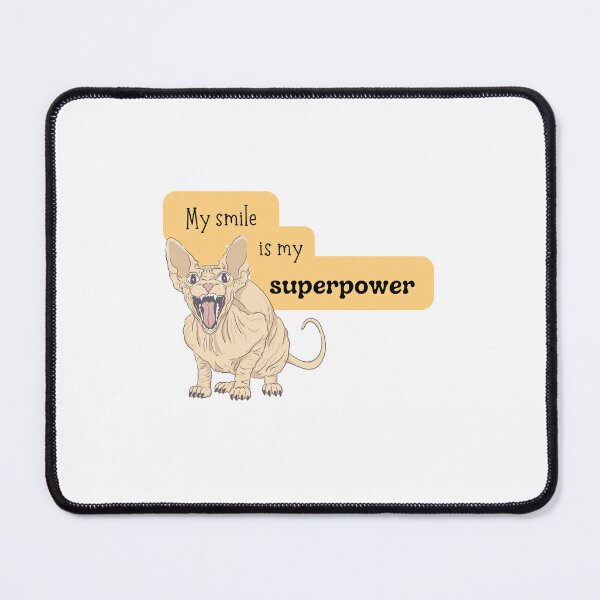 Item preview, My Smile is My Superpower Positive Affirmation Cat designed and sold by WickedLibrary.