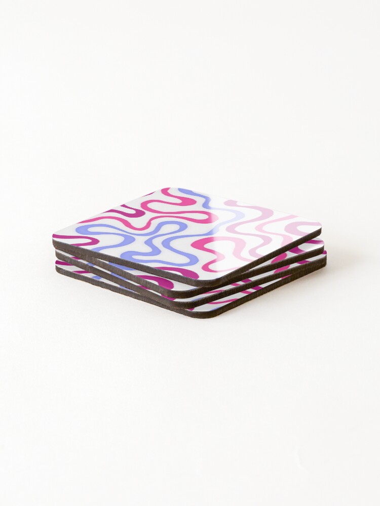 Thumbnail 4 of 5, Coasters (Set of 4), Abstract pattern rounded lines designed and sold by urfer.