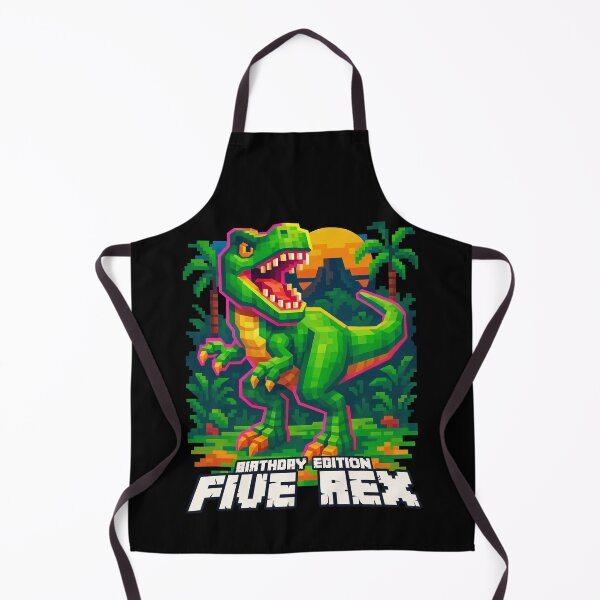 Item preview, FIVE REX Birthday Edition Pixel Art Dinosaur Party Design designed and sold by Victor Shadehorn.