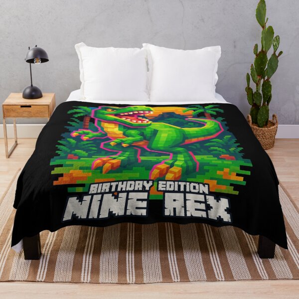Item preview, NINE REX Birthday Edition Pixel Art Dinosaur Design designed and sold by Victor Shadehorn.