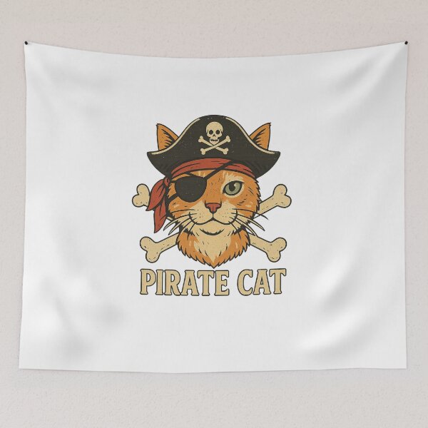 Item preview, Pirate Cat – Funny Orange Tabby Pirate Illustration designed and sold by ArtsyEcho.