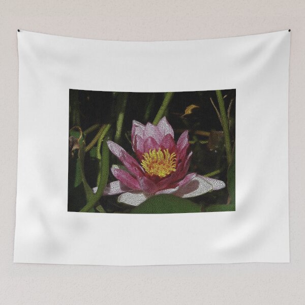 Item preview, Pink waterlily with embroidery effect designed and sold by derbyshireduck.