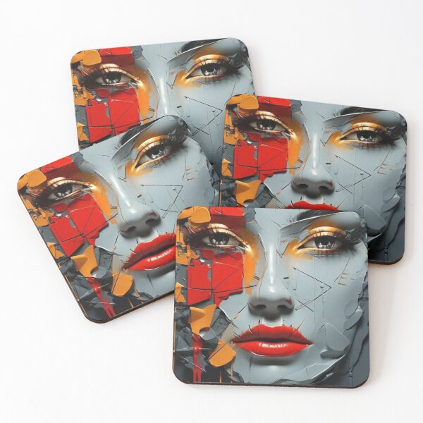 Item preview, Fragmented Beauty - Abstract Painted Face” designed and sold by WasemPrint.