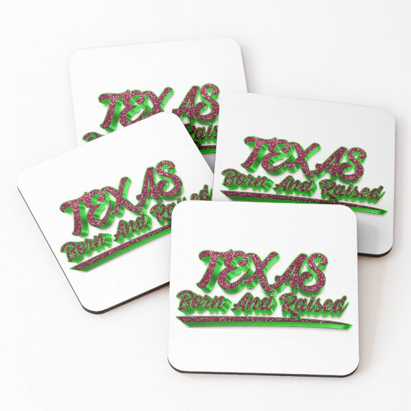 Item preview, TEXAS Born And Raised | Pink Glitter/Lime Green  designed and sold by Dezign Kingz.