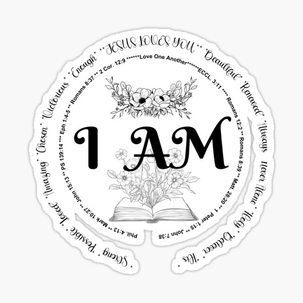 Item preview, I AM Christian Line Art designed and sold by RiseAboveDesign.