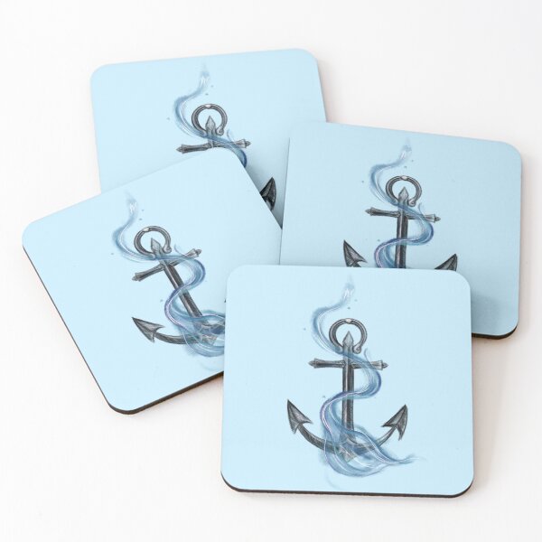 Item preview, Anchor & Ocean Waves (Version 1) designed and sold by Scarlet Swan.