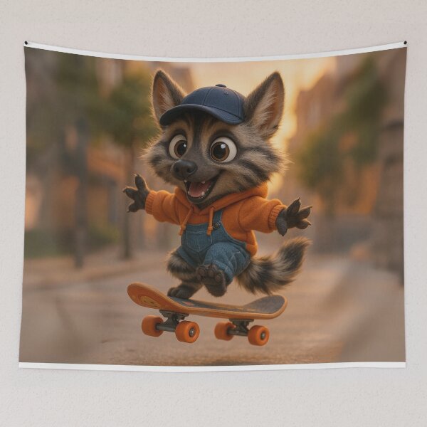 Item preview, Skater Aardwolf Pup designed and sold by Sillytoe.