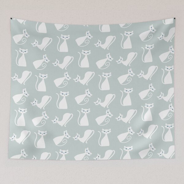 Item preview, midcentury white cat designed and sold by quinnhopp.