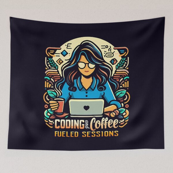 Item preview, Coding and Coffee Fueled Sessions, typography designed and sold by maxmaj.