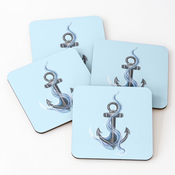 Item preview, Anchor & Ocean Waves (Version 2) designed and sold by Scarlet Swan.