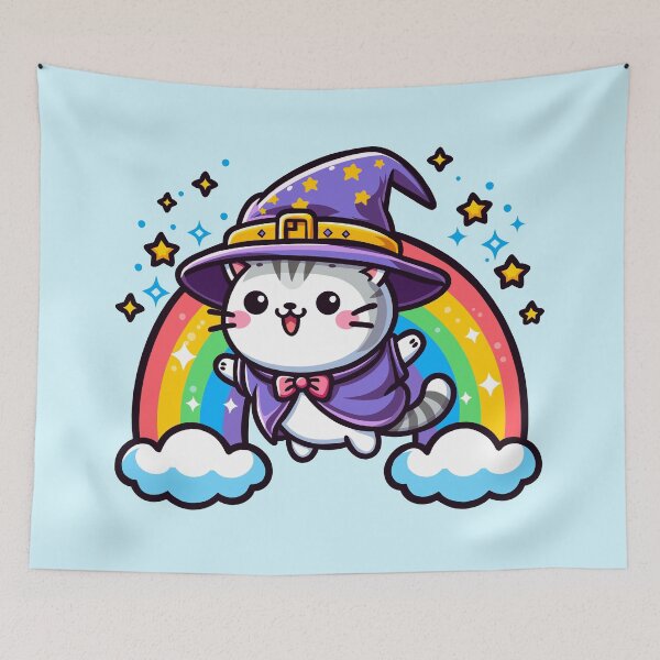 Item preview, Cute Levitating Wizard Cat designed and sold by Ghost on Toast.