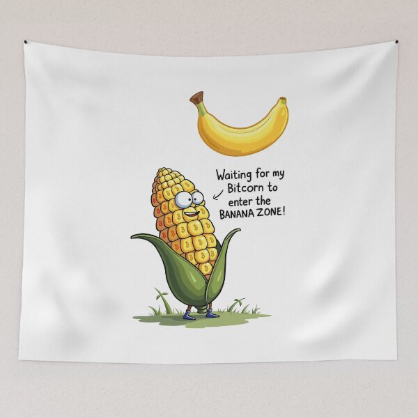 Item preview, Bitcorn Banana Zone – Crypto Corn Meme designed and sold by BeamiCreations.