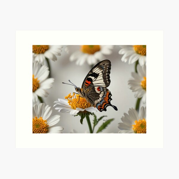 Item preview, Monarch butterfly and the daisies field. designed and sold by Nadia Russ Designs.