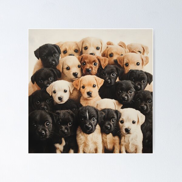 Item preview, Adorable puppy collage photo print designed and sold by dcrc.