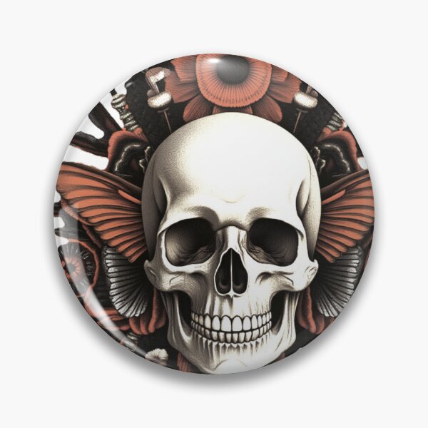 Item preview, Vintage Gothic Skull & Butterfly – Dark Floral Mandala Art designed and sold by Dark-Circuit-Haven.