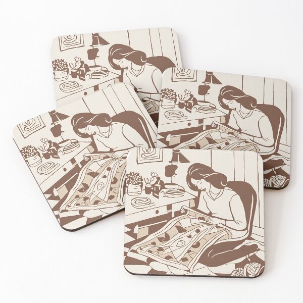 Item preview, Mom Quilting In Her Cute Cozy Room - Quilting Lover designed and sold by Wiss2Arts.