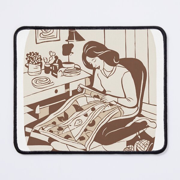 Item preview, Mom Quilting In Her Cute Cozy Room - Quilting Lover designed and sold by Wiss2Arts.