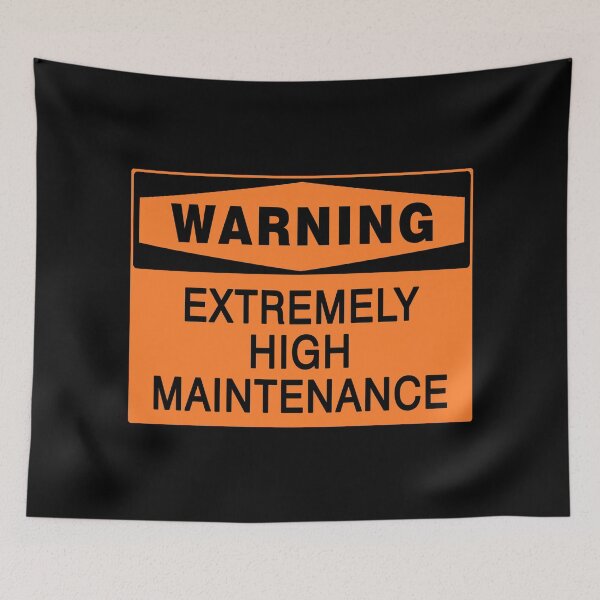 Item preview, WARNING SIGN: EXTREMELY HIGH MAINTENANCE, NOVELTY SIGN, QUIRKY designed and sold by AASparksDesigns.