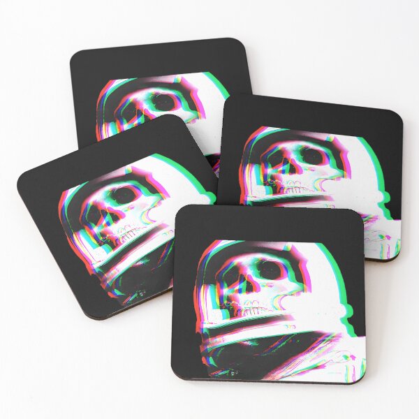 Item preview, Glitch Skull Astronaut - Neon Vaporwave Art designed and sold by GL!TCH LAB.