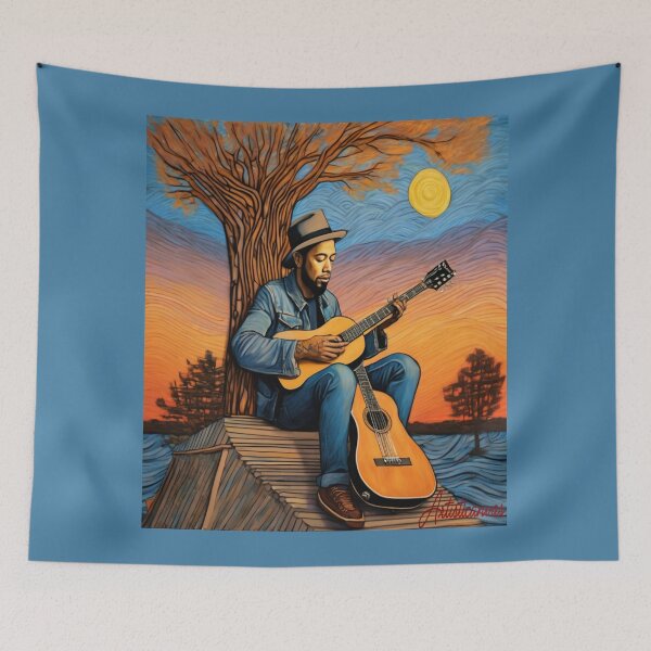 Item preview, "Harmonies at Dusk: Ben Harper's Musical Reverie" designed and sold by Artisticanvas.