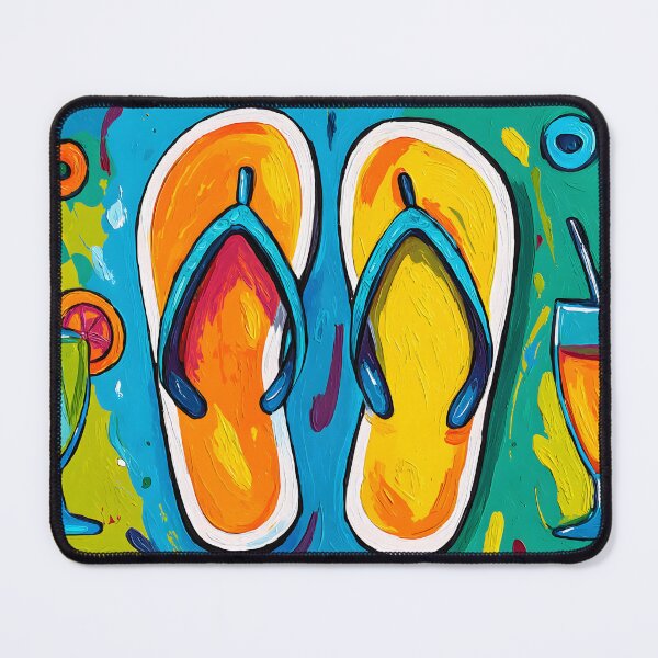 Item preview, Flip Flops and Fruity Cocktails Framed by Bold Abstract Bursts of Summer Color designed and sold by OlfactoART Studio.